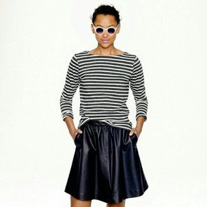 J. Crew Long Sleeve Sailor Striped Shirt boat neck Gray top Sz M knit cotton